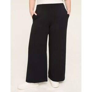 Lane Bryant Pants Womens Sz 22 Black Journey Wide Leg High Rise New Soft